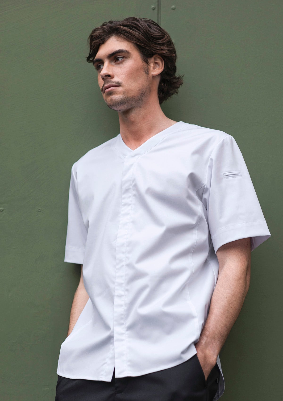 Stretch V-neck Chefâs Jacket in a Smart Unisex Fit | Segers