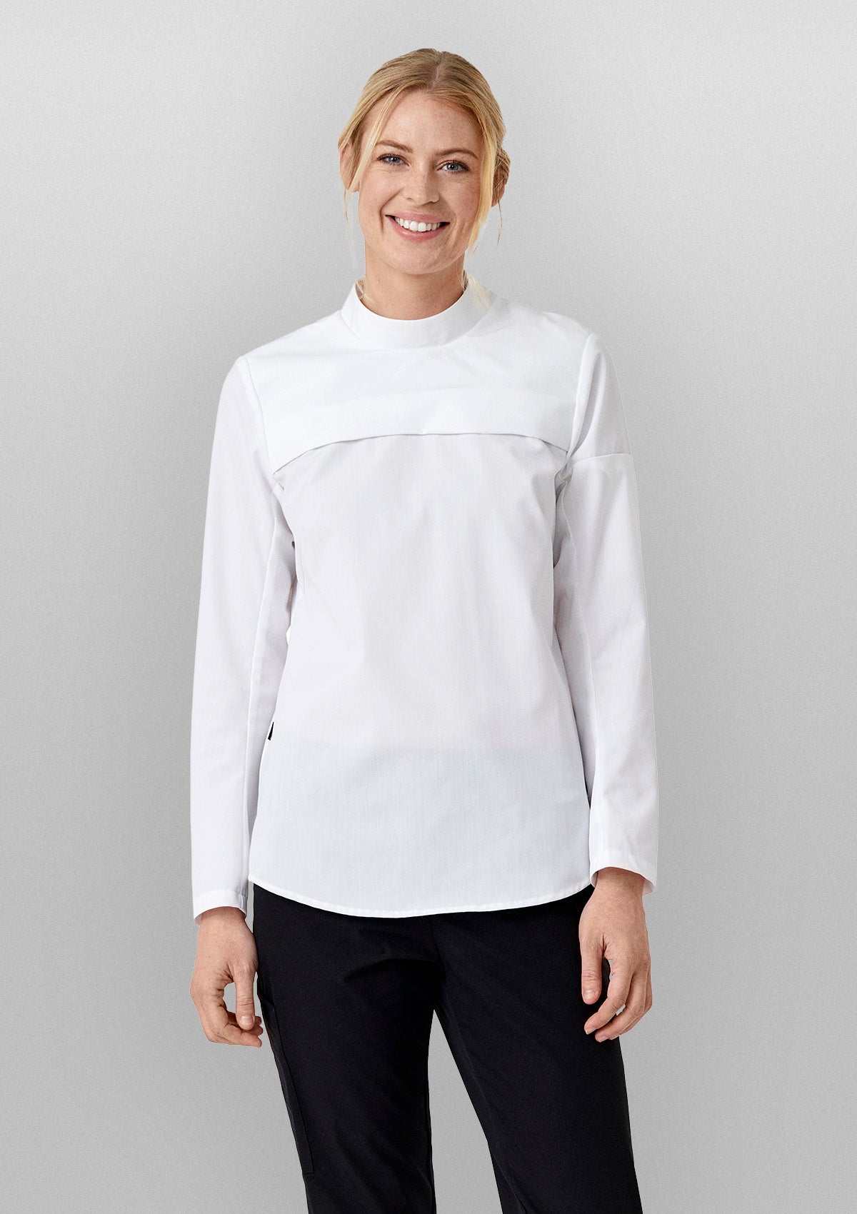 Women's Popover Form-Fitted Chef Shirt Long Sleeves | Kentaur