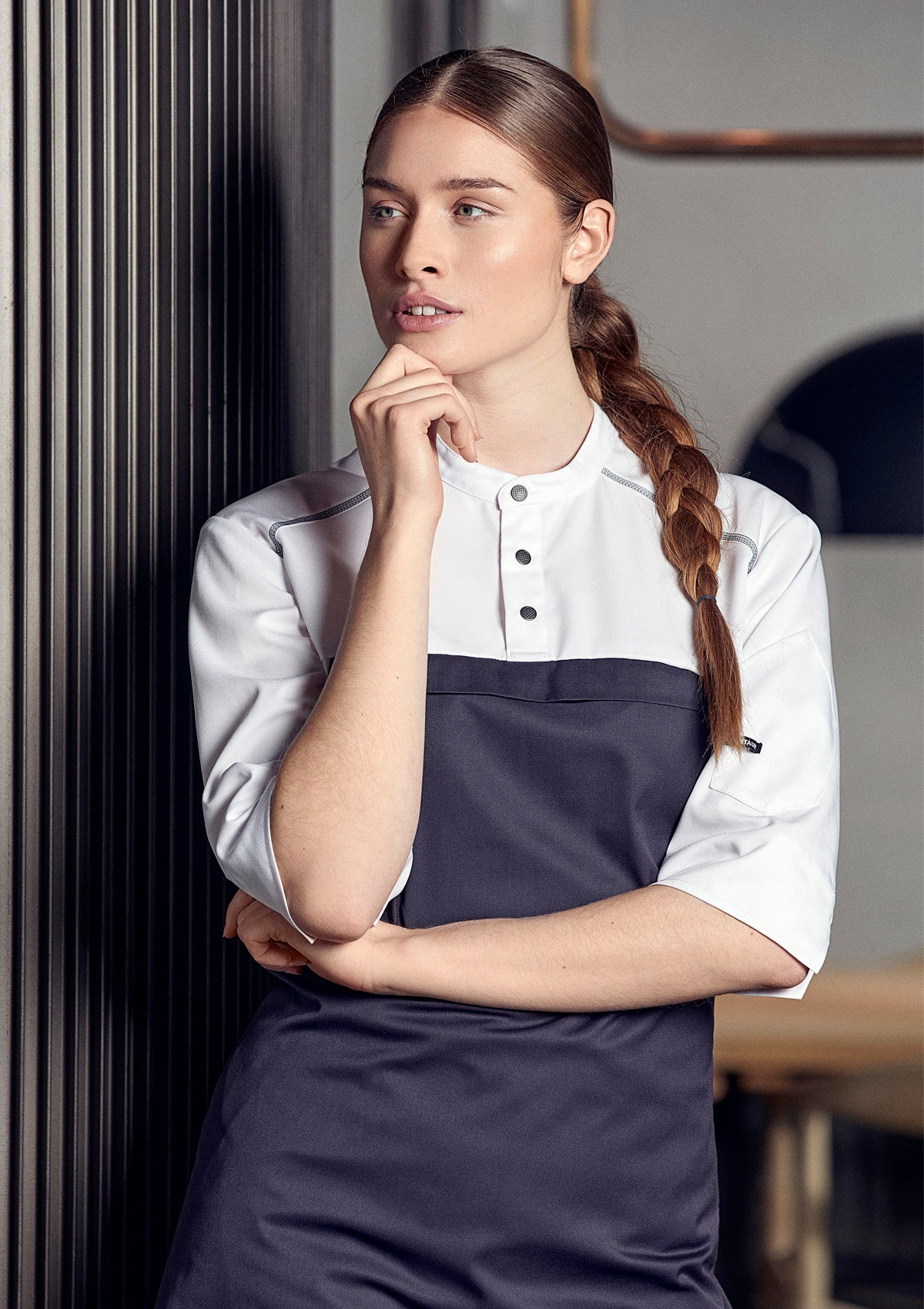 Hybrid Chef Jacket with Integrated Apron 3/4 Sleeves Unisex | Kentaur