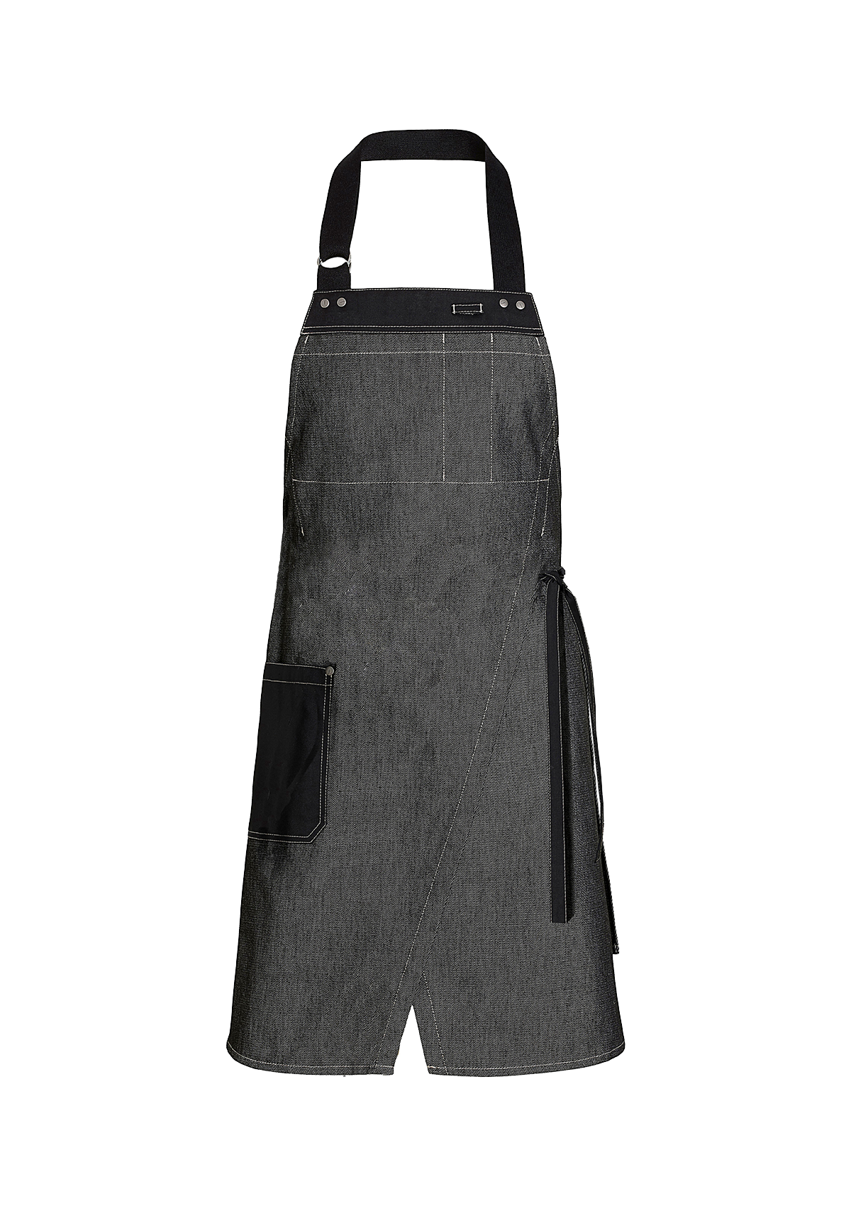 Raw Bib Apron with Slit Unisex | Kentaur