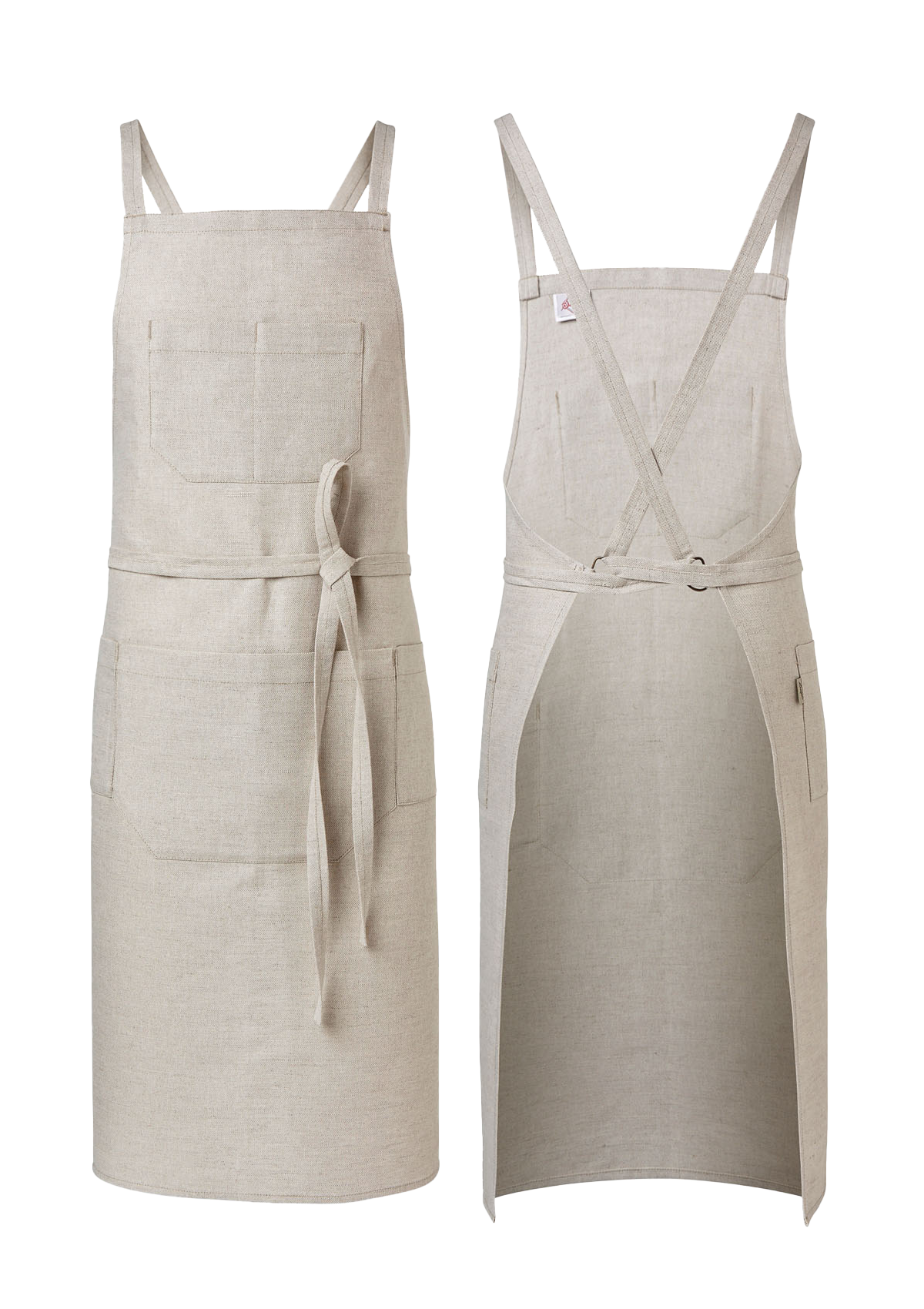 Bib Apron in Linen with Adjustable Braces and Ties | Segers
