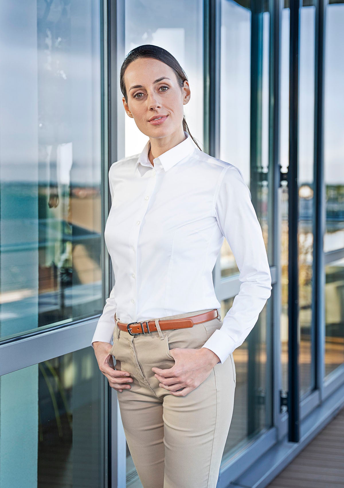 Women's Blouse Active-Stretch Long-Sleeve Slim-Fit | Karlowsky