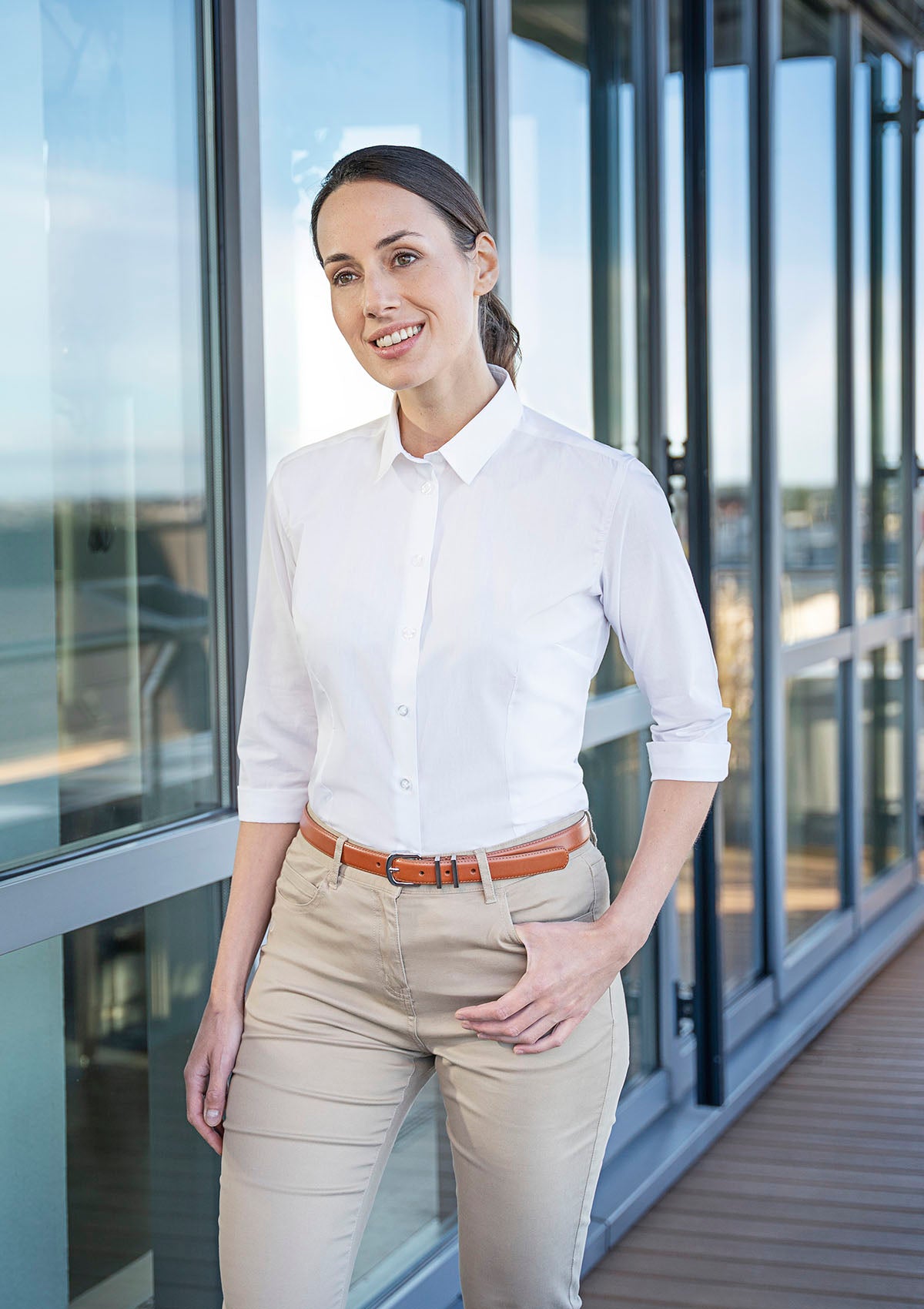 Women's Blouse Active-Stretch 3/4-Sleeves Slim-Fit | Karlowsky