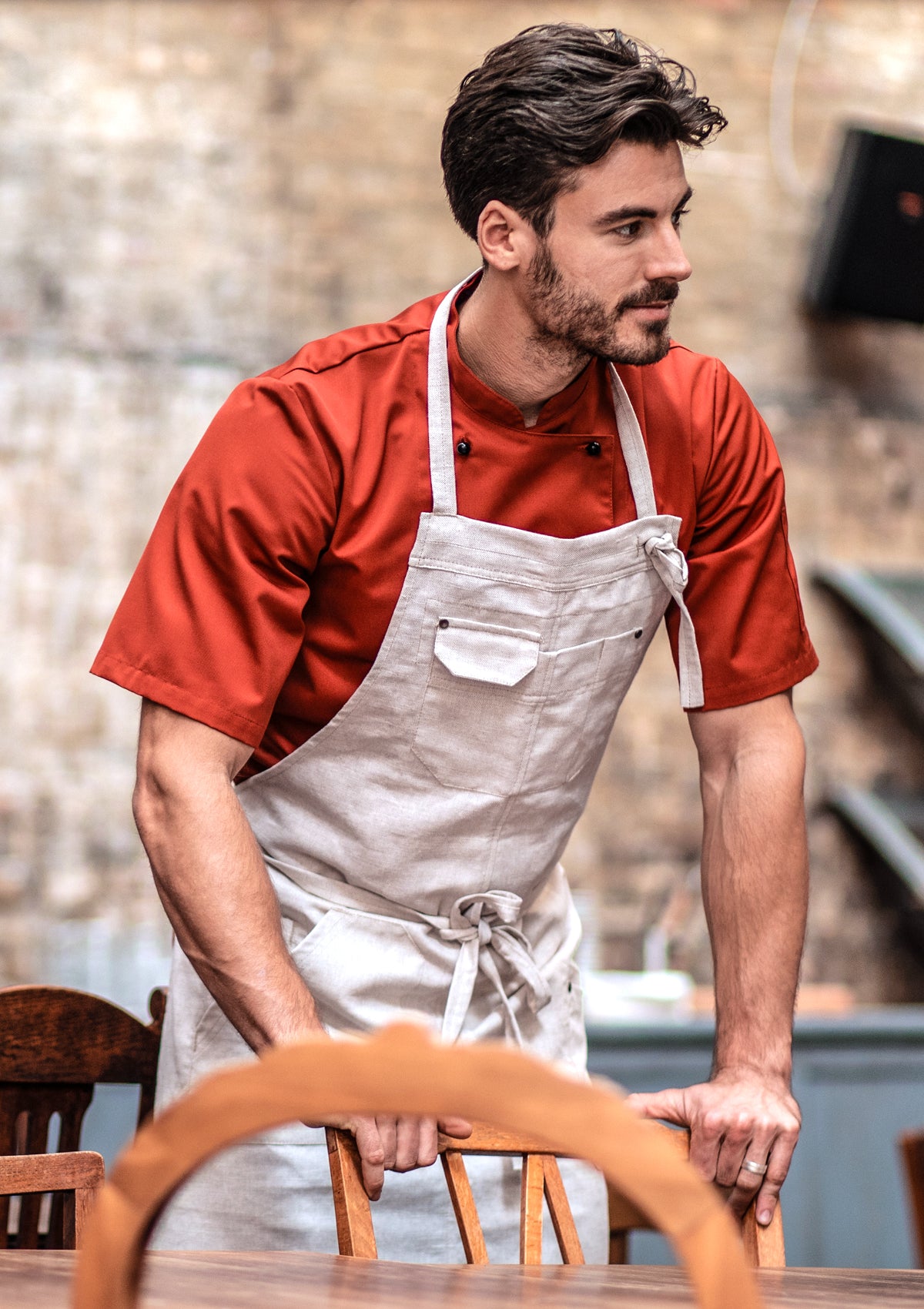 Bib Apron In Linen Unisex | Segers