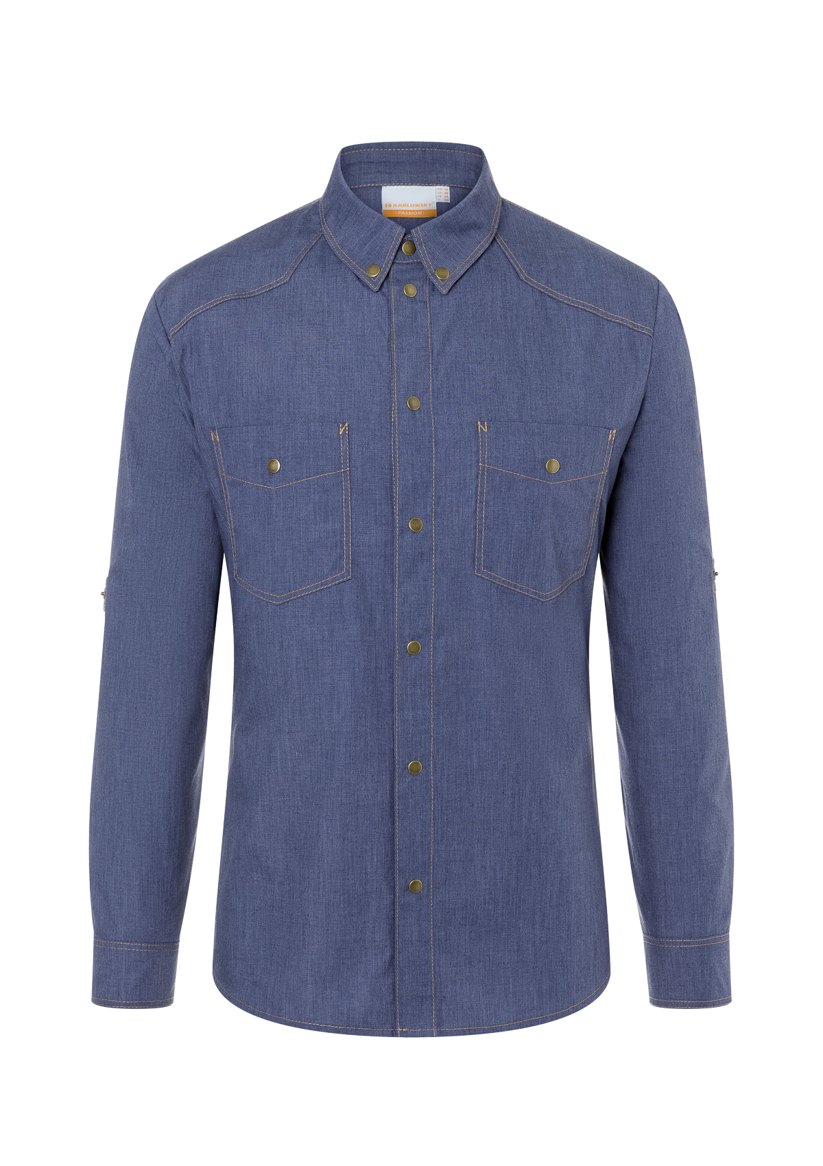 Men's Chef Shirt Jeans-Style Button-Down Long sleeves | Karlowsky