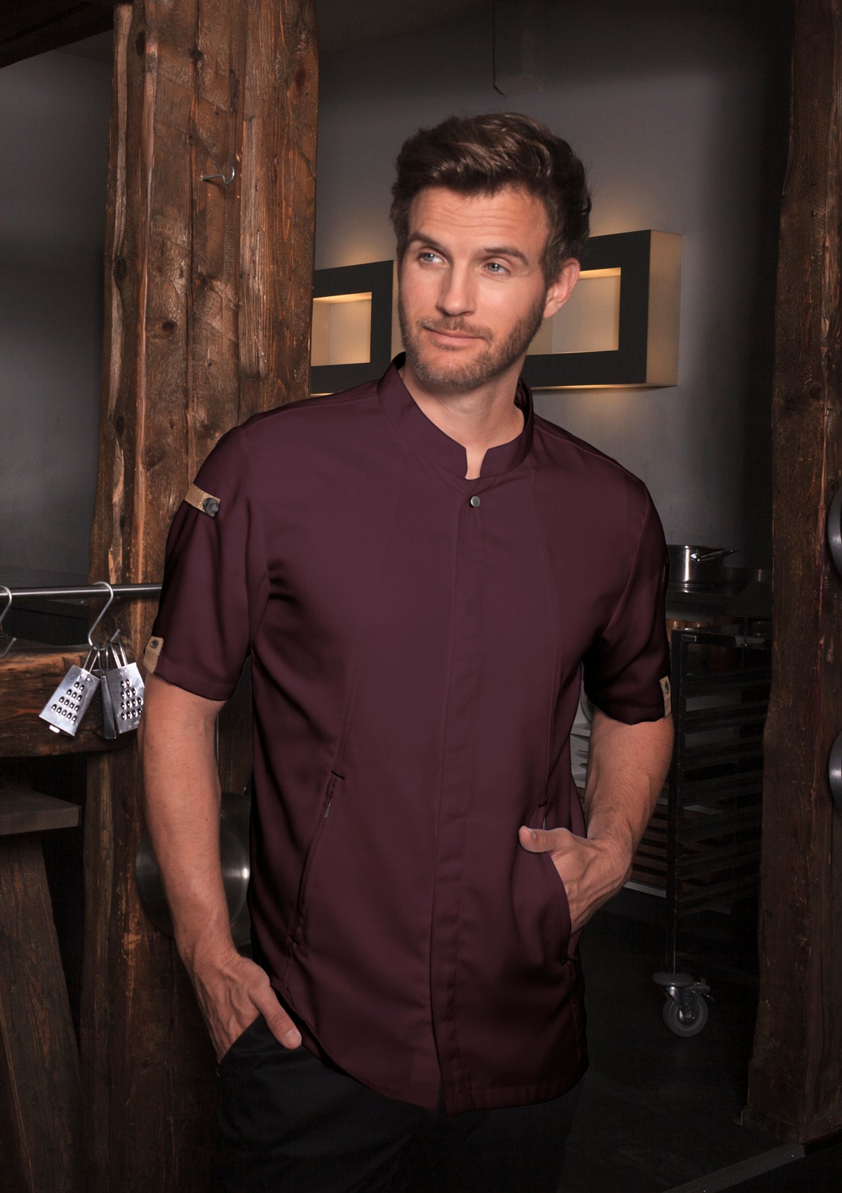 Men's Innovative Chef Shirt Green-Generation Short Sleeves | Karlowsky