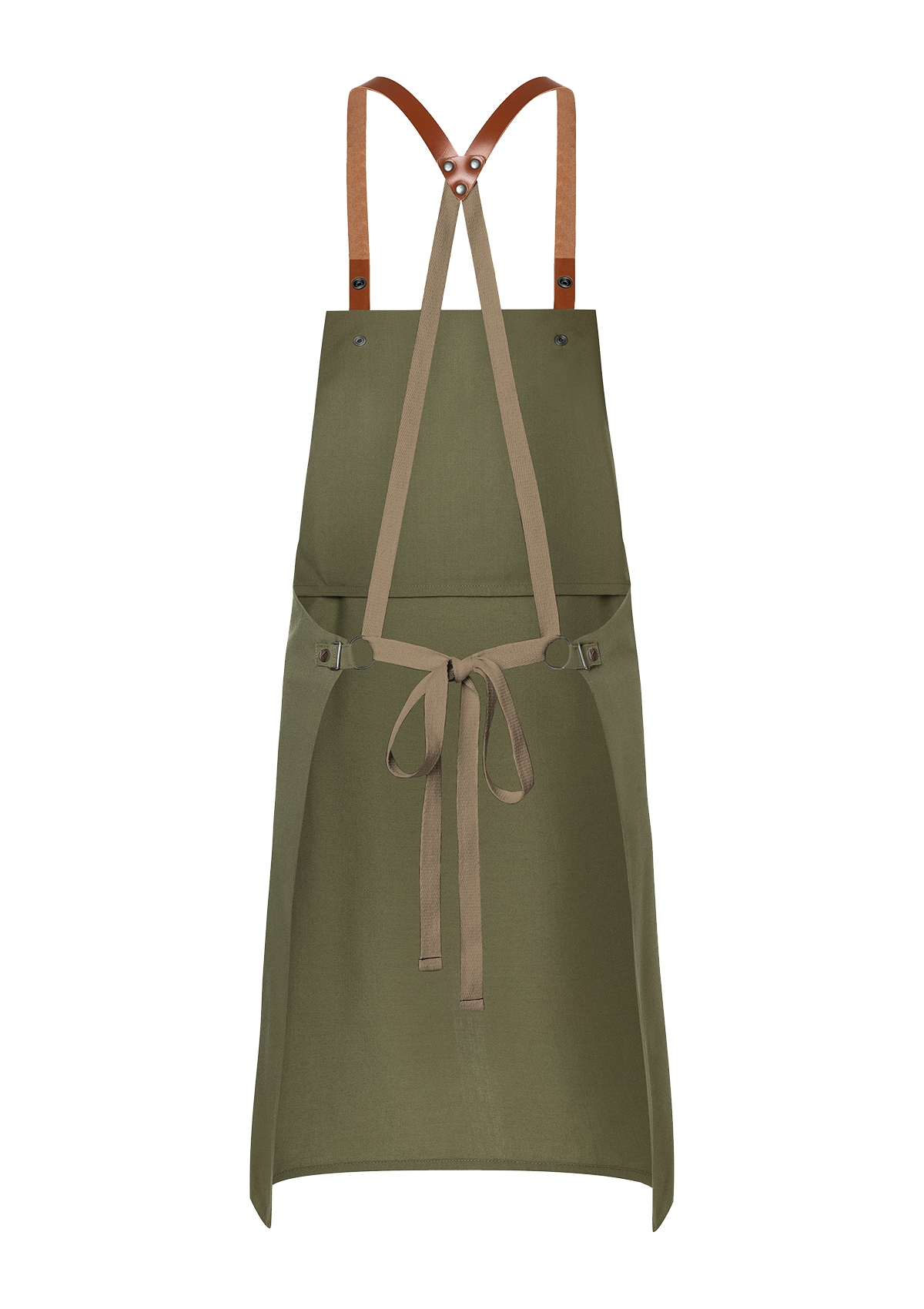 Bib Apron With Leather Straps Green-Generation Unisex | Karlowsky
