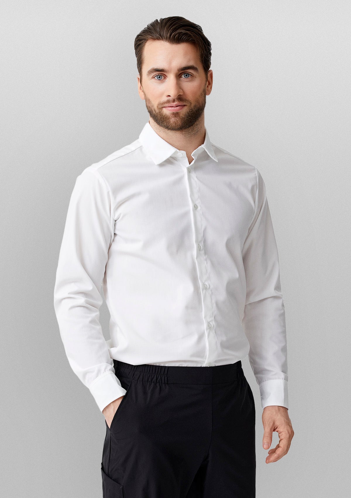 Men's Modern Service Stretch Shirt with Easy Pull-Up Function Long Sleeves | Kentaur