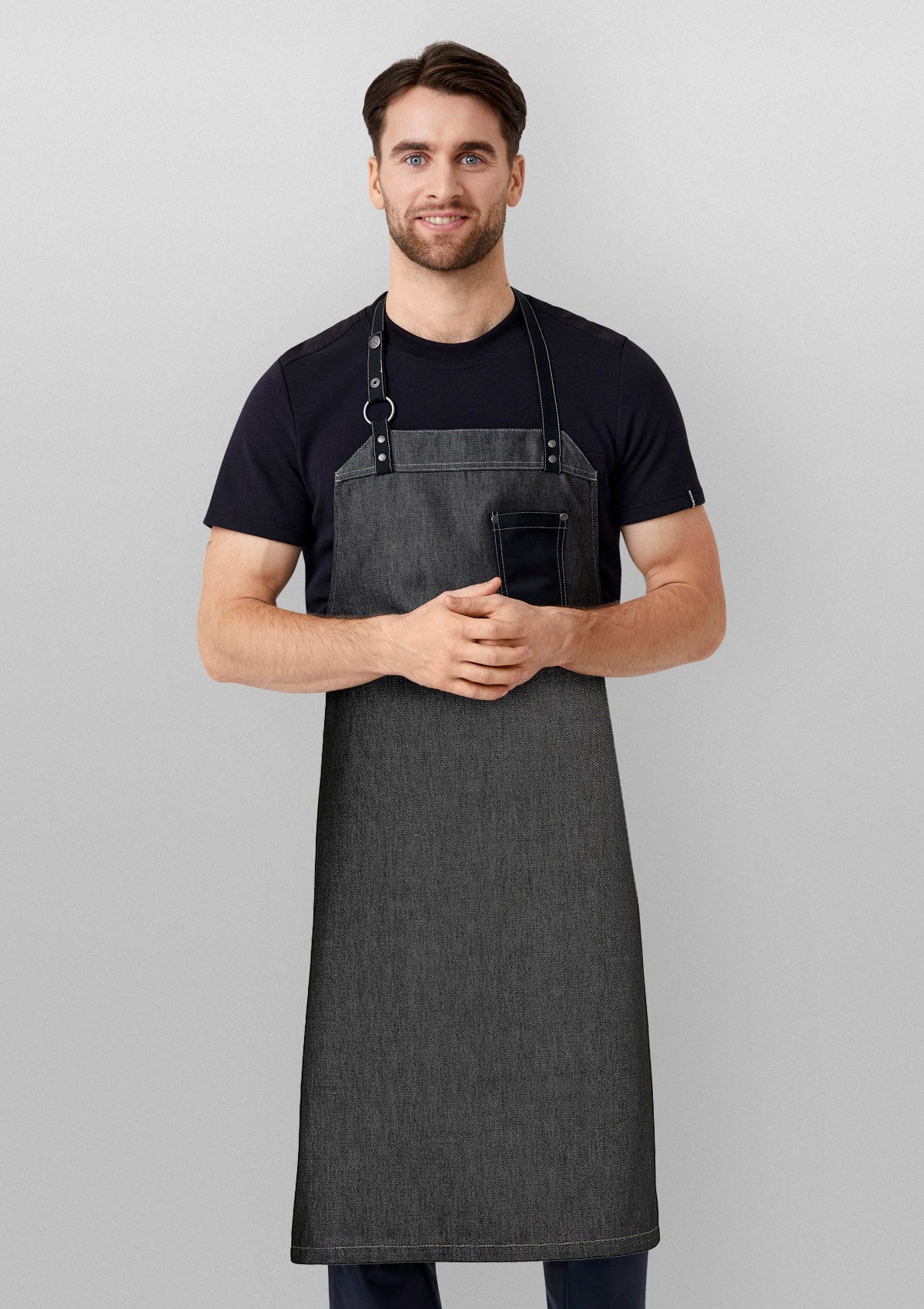 Raw Bib Apron with Metal Ring & Rivets Unisex | Kentaur