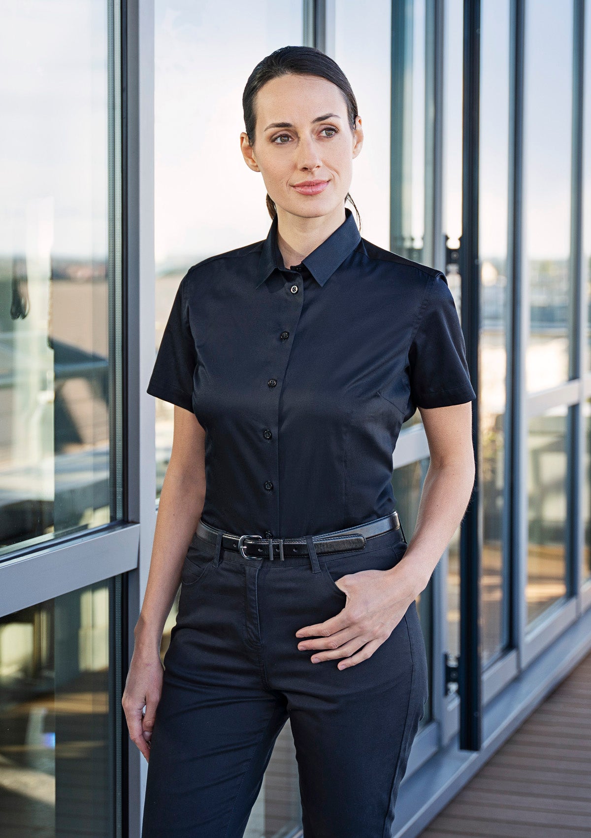 Women's Blouse Active-Stretch Short Sleeves Slim-Fit | Karlowsky