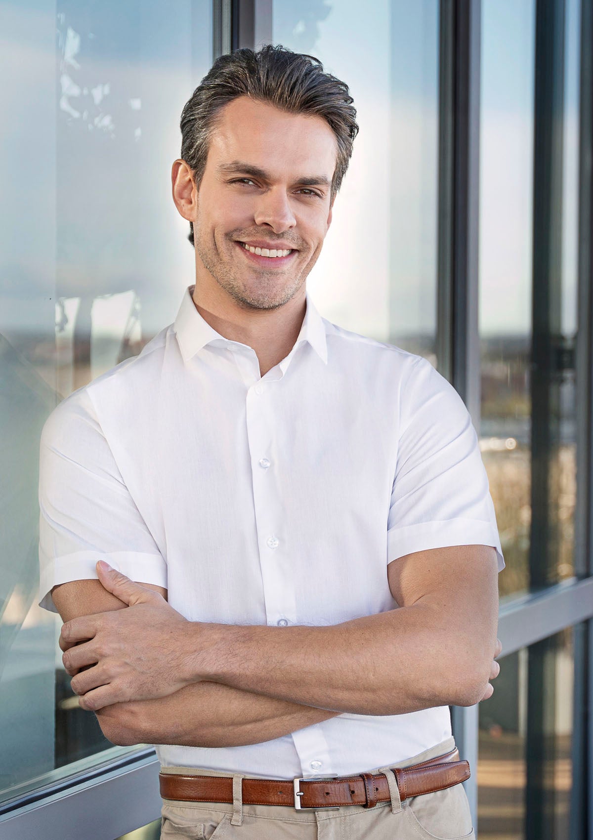 Men's Shirt Active-Stretch Short Sleeves Slim-Fit | Karlowsky