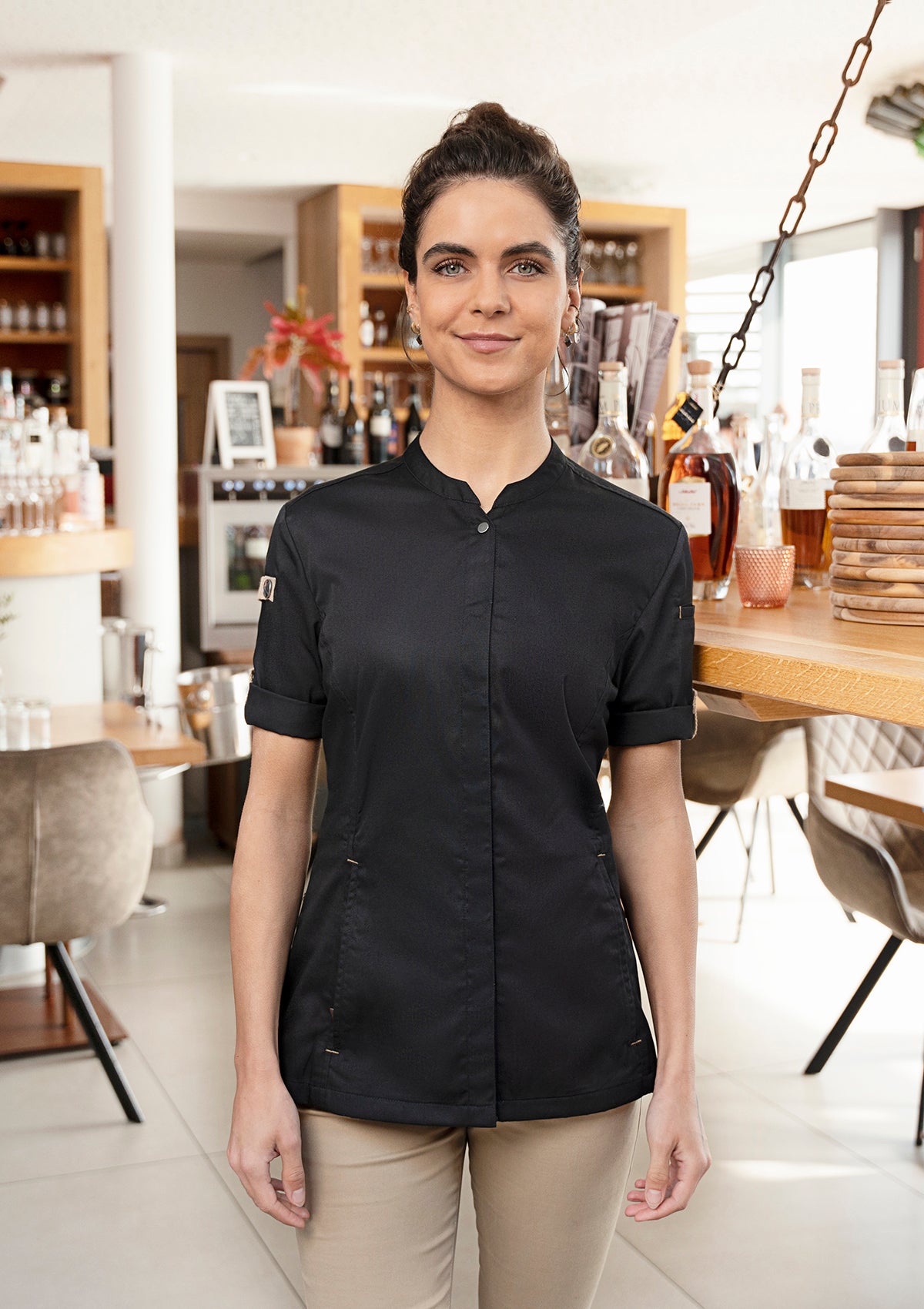 Women's Chef Shirt Short Sleeves Green-Generation | Karlowsky