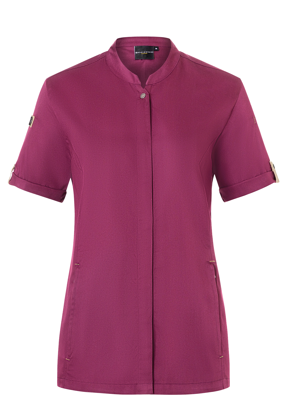 Women's Chef Shirt in Fuchsia Short-Sleeves Green-Generation | Karlowsky