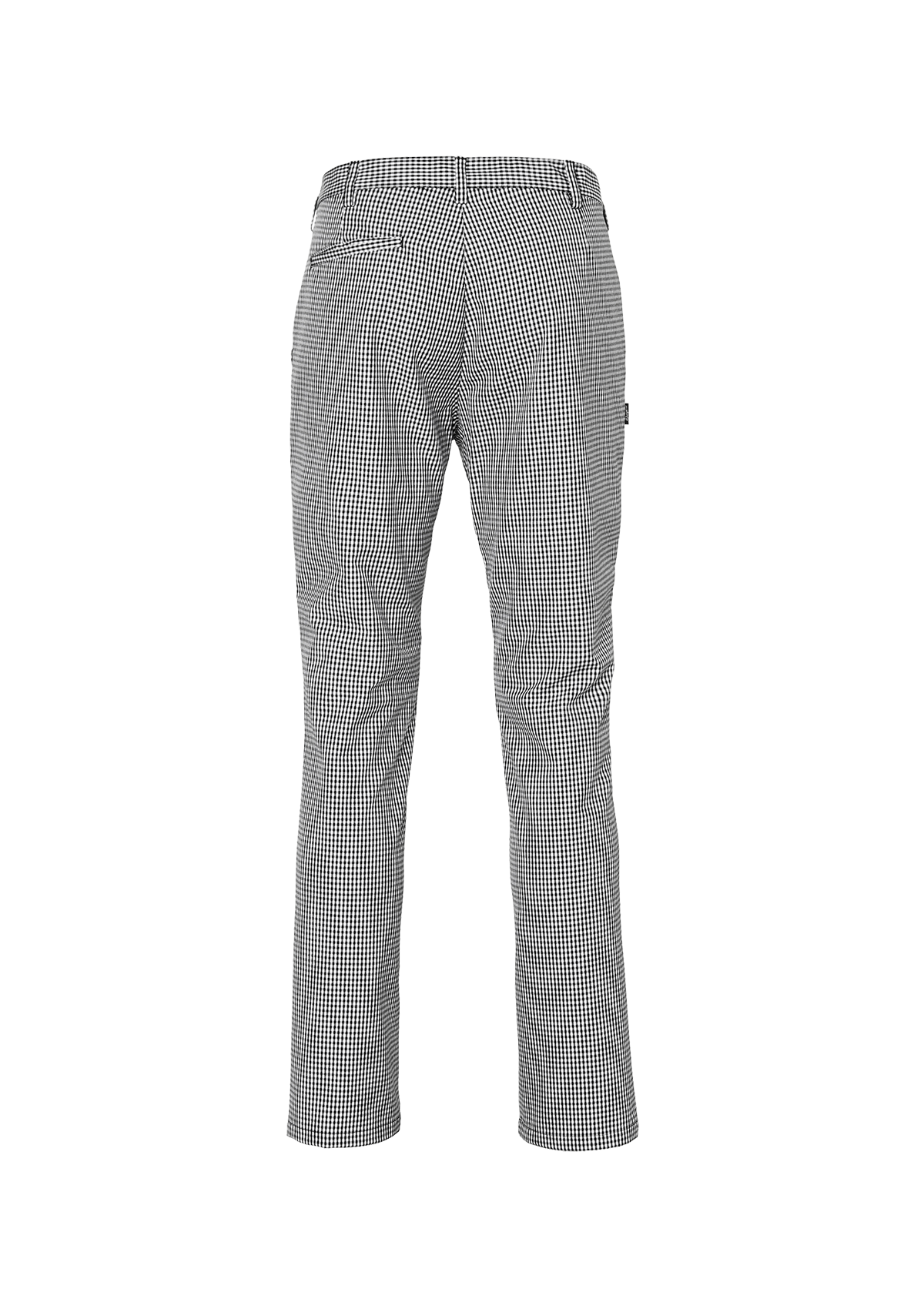 Men's Chef Pants in Black Pepita with Smooth Front | Segers