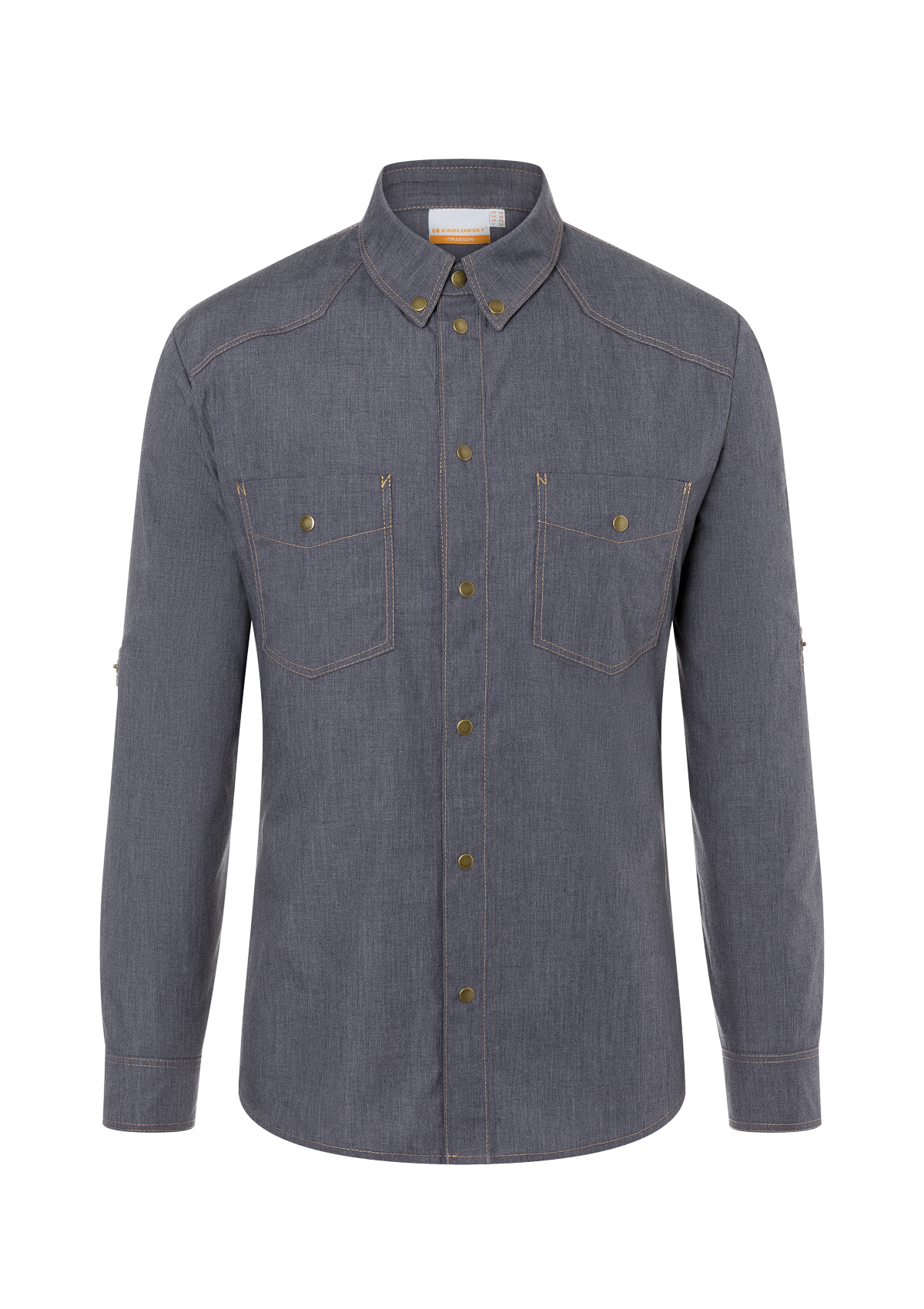 Men's Chef Shirt Jeans-Style Button-Down Long sleeves | Karlowsky
