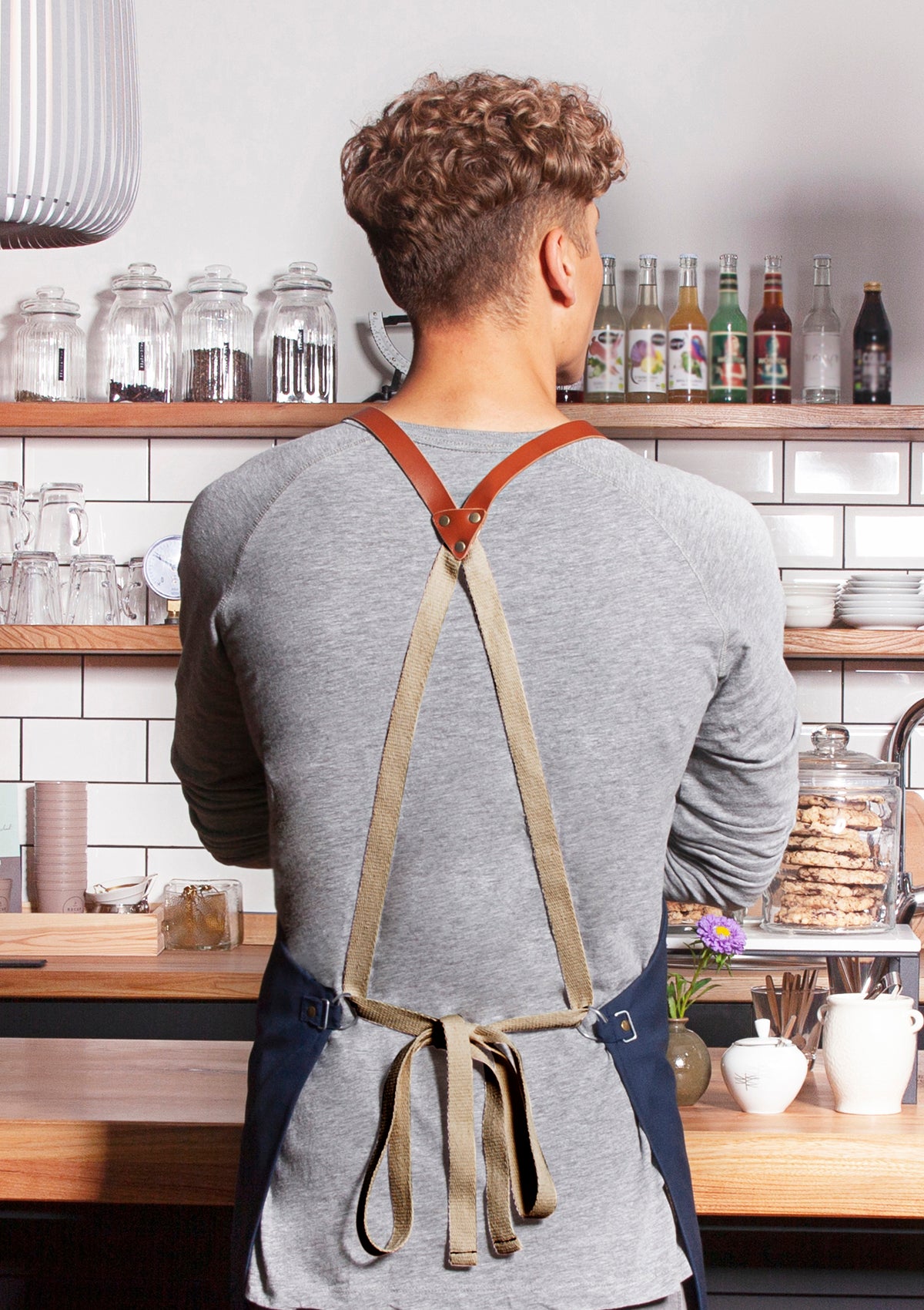 Bib Apron With Leather Straps Green-Generation Unisex | Karlowsky